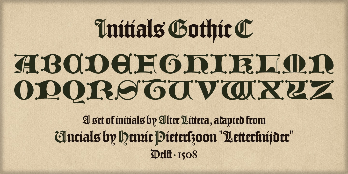 Initials Gothic C Font preview